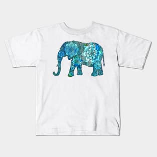 Blue henna elephant Kids T-Shirt